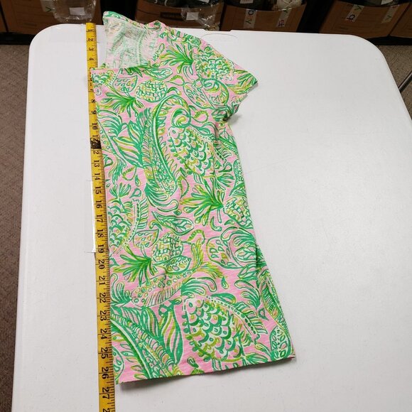 Lilly Pulitzer Womens Etta Scoop Neck Top Size S Green Pineapple Tropical Beach - Picture 7 of 9